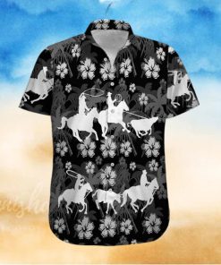 Hawaiian Aloha Shirts Team Roping Black And White Hibiscus hawaiian shirt 1 Hawaiian Aloha Shirts Team Roping Black And White Hibiscus hawaiian shirt