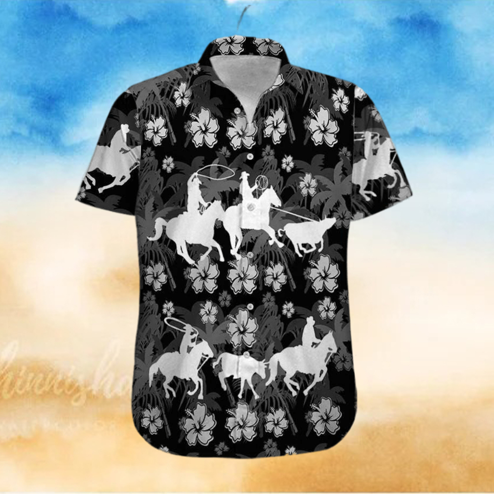 Hawaiian Aloha Shirts Team Roping Black And White Hibiscus hawaiian shirt Hawaiian Aloha Shirts Team Roping Black And White Hibiscus hawaiian shirt