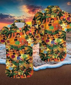 Hawaiian Aloha Shirts Tiki With Tropical Girls Dancing