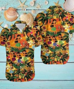 Hawaiian Aloha Shirts Tiki With Tropical Girls Dancing