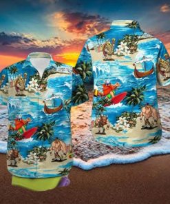 Hawaiian Aloha Shirts Viking Surfing