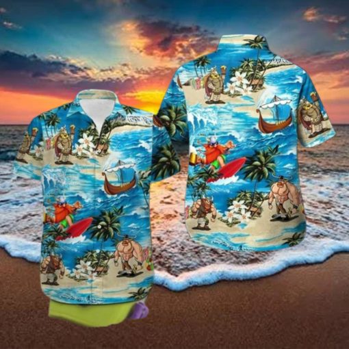 Hawaiian Aloha Shirts Viking Surfing