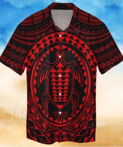 Hawaiian Kakau Honu Arc Polynesian Red Hawaiian Shirt