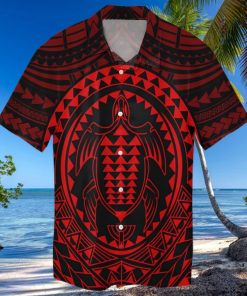 Hawaiian Kakau Honu Arc Polynesian Red Hawaiian Shirt