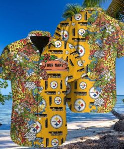 Hawaiian Rainforest Tiki Bar Texture Pittsburgh Steelers Nfl Hawaiian Shirt