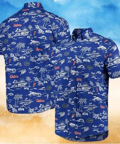 Hawaiian Shirt Blue Beach Tropical Leaves Florida Gators Gift