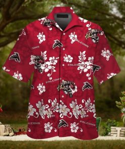 Hawaiian Shirt Short Sleeve Atlanta Falcons Tropical Button Up