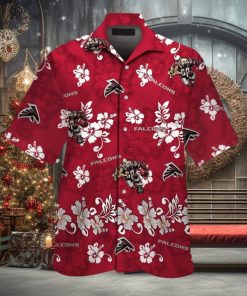 Hawaiian Shirt Short Sleeve Atlanta Falcons Tropical Button Up