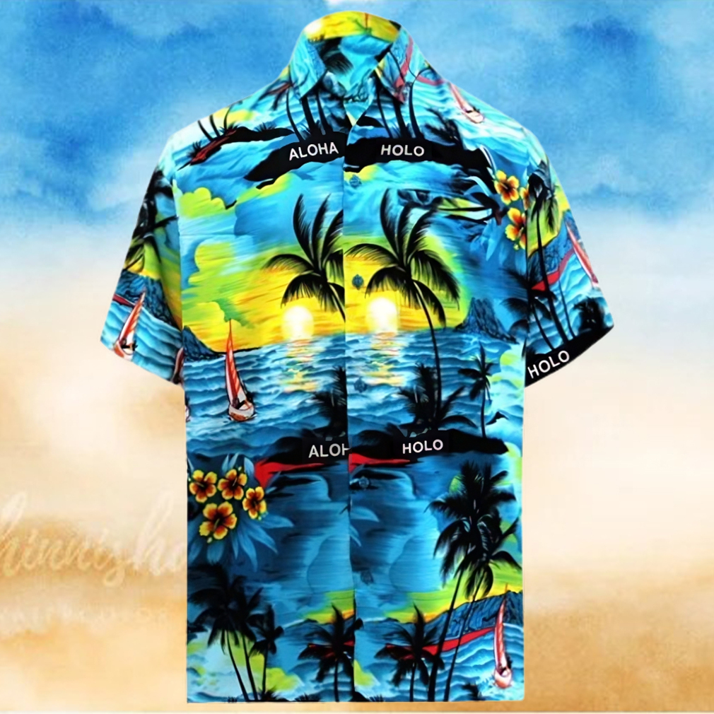 Hawaiian Shirt With Coconut Tree Pattern