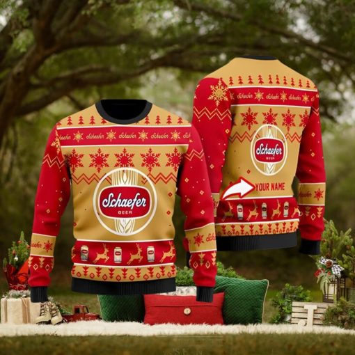 Funny Schaefer Beer Personalized Ugly Christmas Sweater 3D Printed