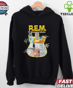 R.E.M band 45th anniversary collection guitar signatures shirt
