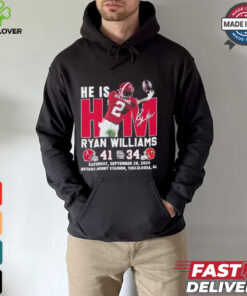 He Is Him Ryan Williams Alabama Crimson Tide 41 34 Georgia Bulldogs Shirt