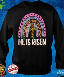 He Is Risen Leopard Rainbow Christian Jesus Happy Easter Day T Shirt