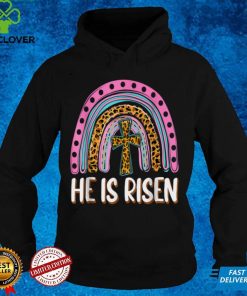 He Is Risen Leopard Rainbow Christian Jesus Happy Easter Day T Shirt
