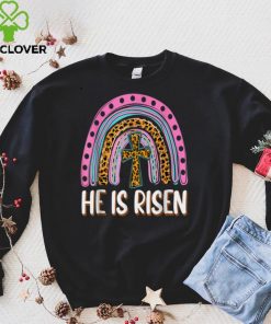He Is Risen Leopard Rainbow Christian Jesus Happy Easter Day T Shirt