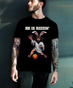 He Is Rizzen Funny Easter Bunny Jesus Playing Basketball Essential T hoodie, sweater, longsleeve, shirt v-neck, t-shirt