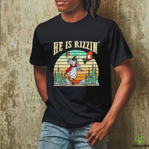 He Is Rizzin Funny Basketball Easter Christian Religious Vintage Shirt