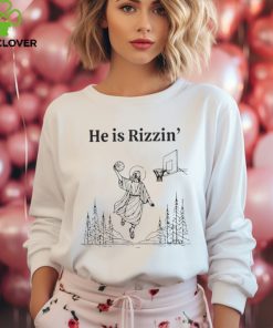 He Is Rizzin Funny Basketball Retro Christian Religious T Shirt