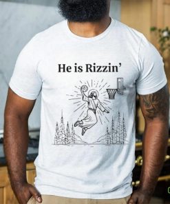 He Is Rizzin Funny Kids Easter Day Jesus Playing Basketball T Shirt