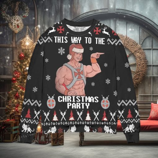 He Man And The Masters This Way To The Christmas Party Christmas Ugly Sweater Party