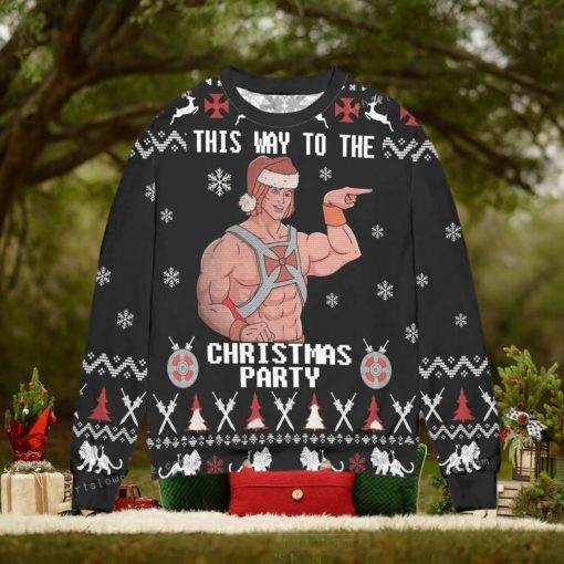 He Man And The Masters This Way To The Christmas Party Christmas Ugly Sweater Party