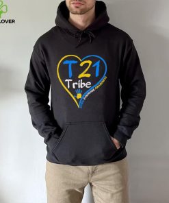 Heart Down Syndrome Awareness T 21 Tribe Hand Shirt
