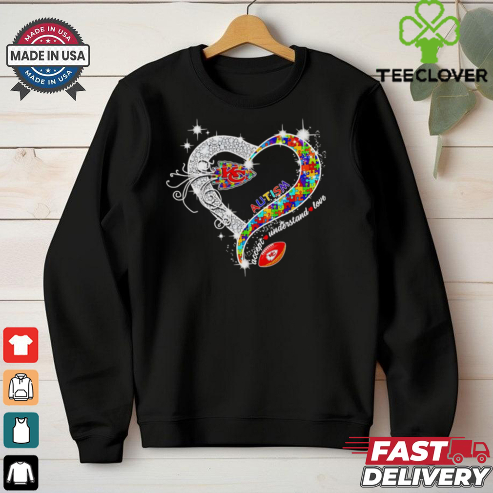 Heart Kansas City Chiefs Autism accept understand love shirt Heart Kansas City Chiefs Autism accept understand love shirt