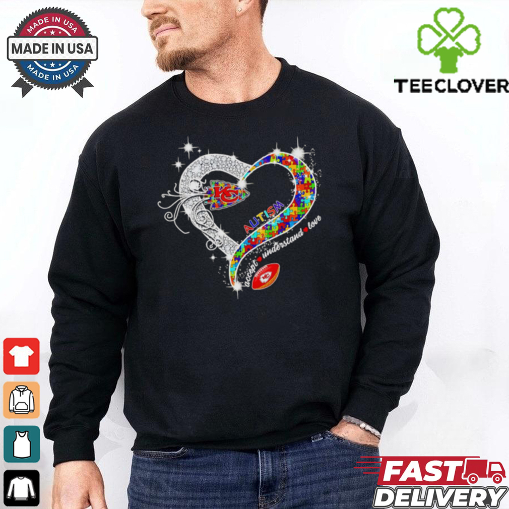 Heart Kansas City Chiefs Autism accept understand love shirt Heart Kansas City Chiefs Autism accept understand love shirt