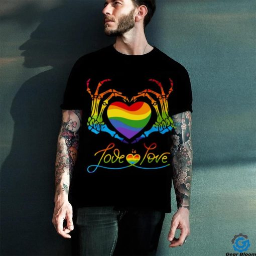 Heart Love Is Love Lgbt Skeleton Rainbow Gay Lesbian Pride T hoodie, sweater, longsleeve, shirt v-neck, t-shirt