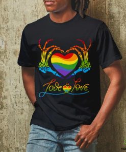 Heart Love Is Love Lgbt Skeleton Rainbow Gay Lesbian Pride T hoodie, sweater, longsleeve, shirt v-neck, t-shirt