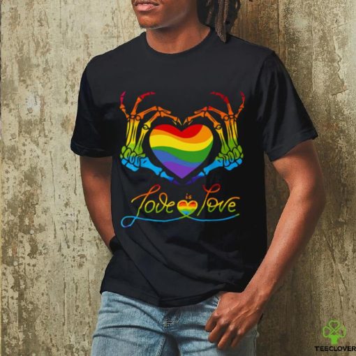 Heart Love Is Love Lgbt Skeleton Rainbow Gay Lesbian Pride T hoodie, sweater, longsleeve, shirt v-neck, t-shirt