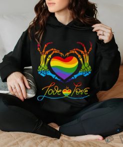 Heart Love Is Love Lgbt Skeleton Rainbow Gay Lesbian Pride T hoodie, sweater, longsleeve, shirt v-neck, t-shirt