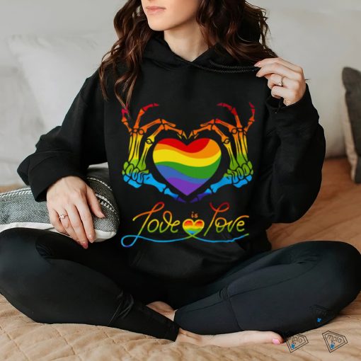 Heart Love Is Love Lgbt Skeleton Rainbow Gay Lesbian Pride T hoodie, sweater, longsleeve, shirt v-neck, t-shirt