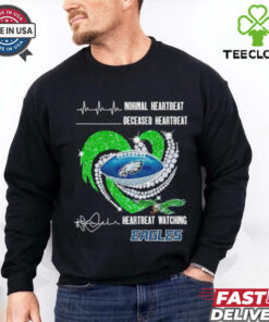 Heart Normal Heartbeat Deceased Heartbeat Heartbeat Watching Philadelphia Eagles Graphic shirt