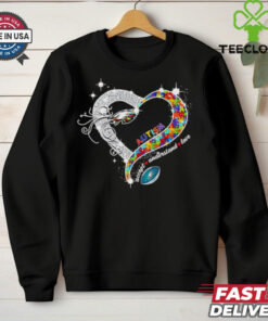Heart Philadelphia Eagles Autism accept understand love shirt