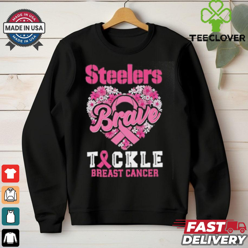 Heart Pittsburgh Steelers Brave Tickle Breast Cancer Flowers shirt Heart Pittsburgh Steelers Brave Tickle Breast Cancer Flowers shirt