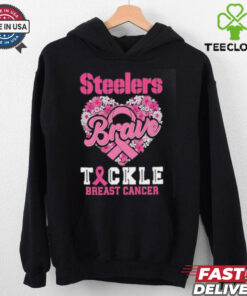 Heart Pittsburgh Steelers Brave Tickle Breast Cancer Flowers shirt