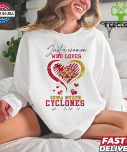 Heart just a women who loves Iowa State Cyclones basketball shirt