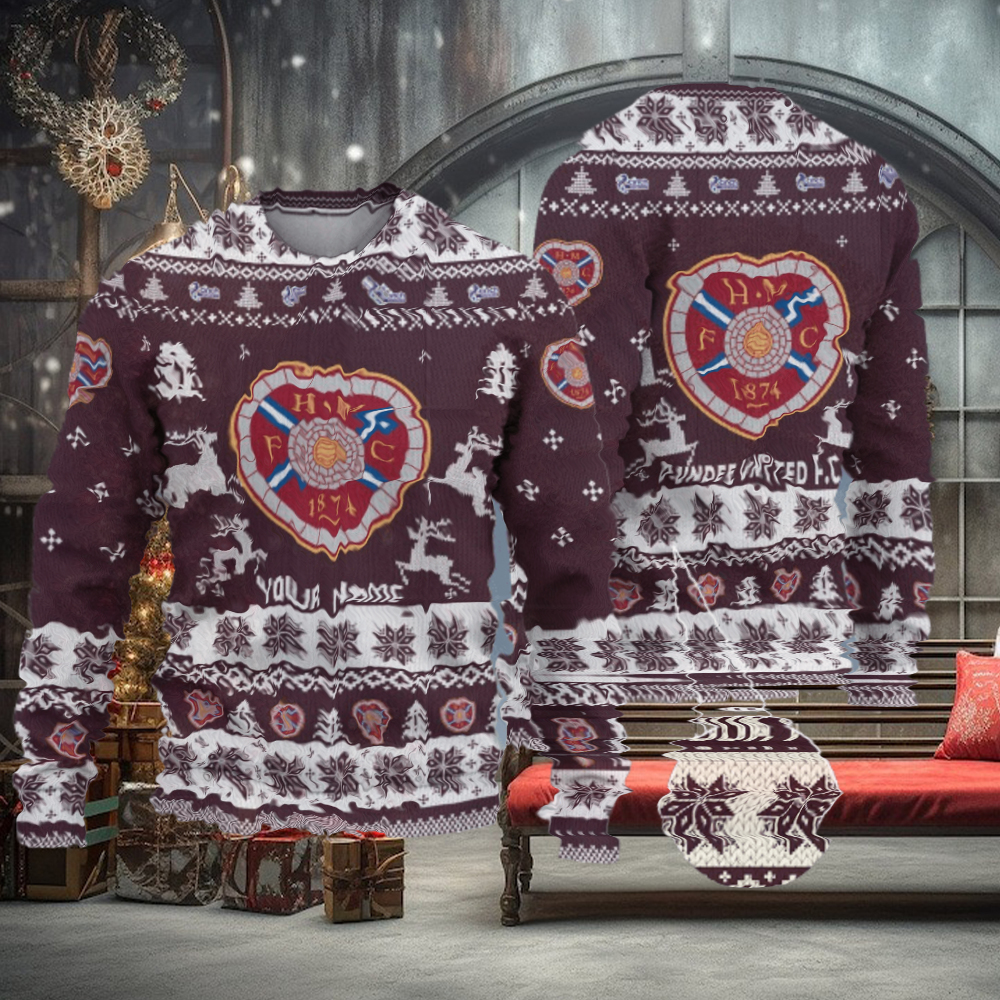 Heart of Midlothian F.C SPFL Personalized Ugly Christmas Sweater Heart of Midlothian F.C SPFL Personalized Ugly Christmas Sweater