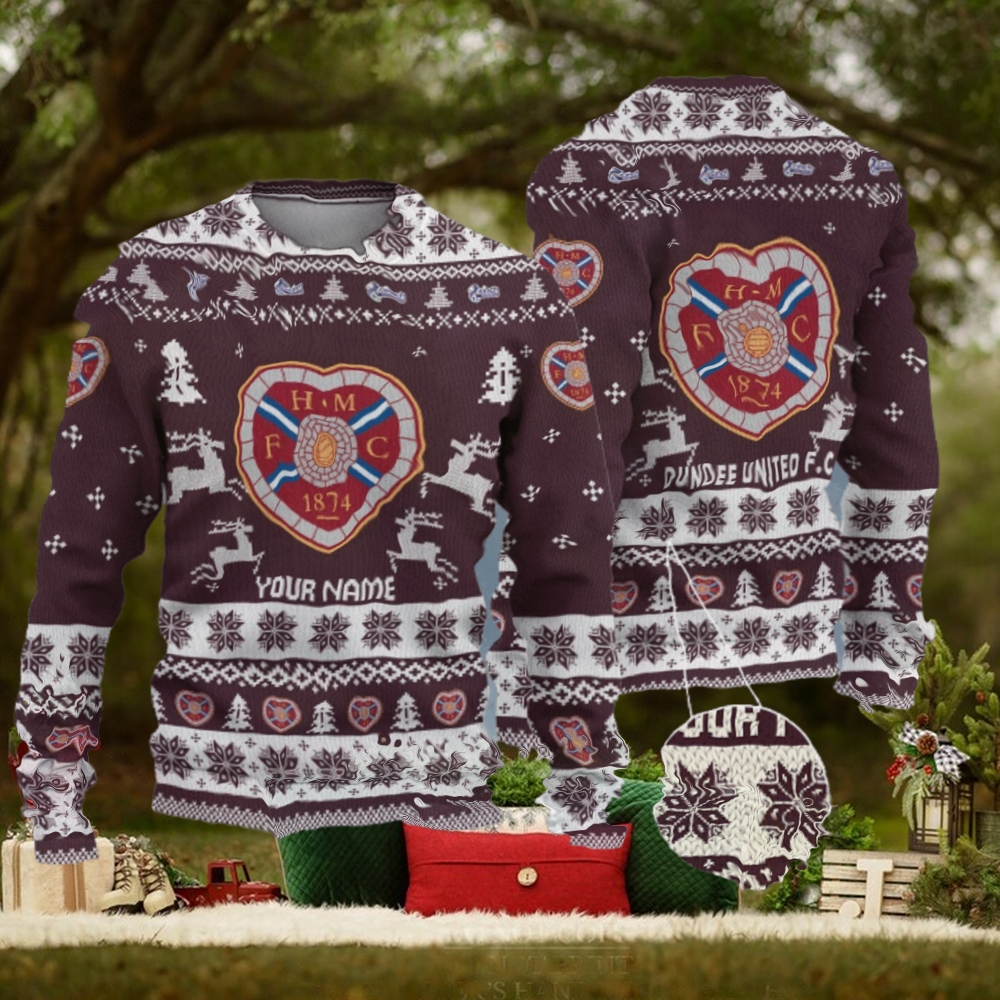 Heart of Midlothian F.C SPFL Personalized Ugly Christmas Sweater Heart of Midlothian F.C SPFL Personalized Ugly Christmas Sweater
