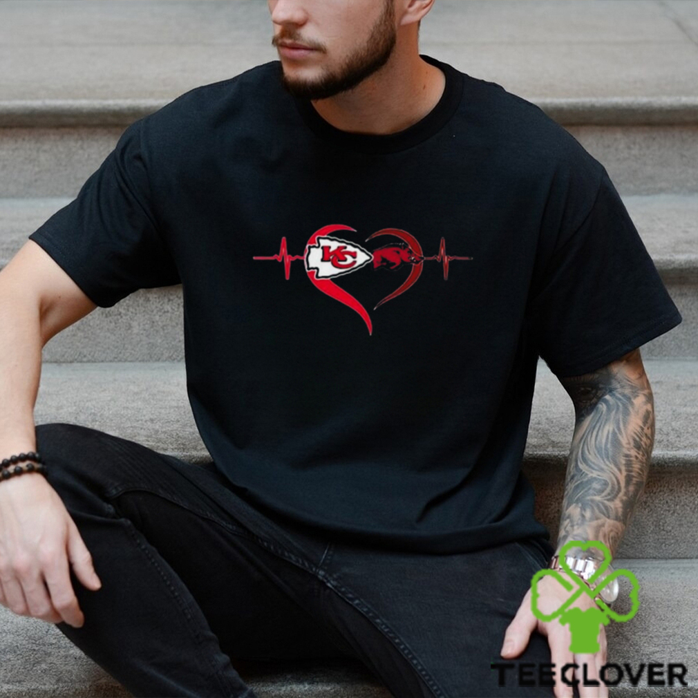 Heartbeat Kansas City Chiefs And Arkansas Razorbacks shirt Heartbeat Kansas City Chiefs And Arkansas Razorbacks shirt