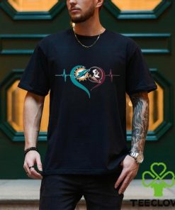 Heartbeat Miami Dolphins And Florida State Seminoles shirt 2 Heartbeat Miami Dolphins And Florida State Seminoles shirt