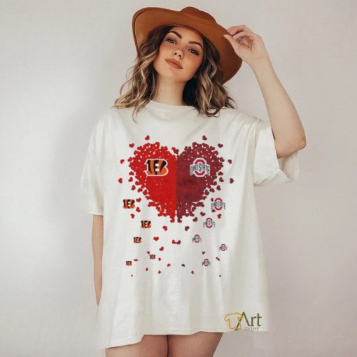 Hearts Cincinnati Bengals And Ohio State Buckeyes Shirt