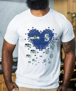 Hearts Seattle Seahawks And Seattle Mariners Shirt