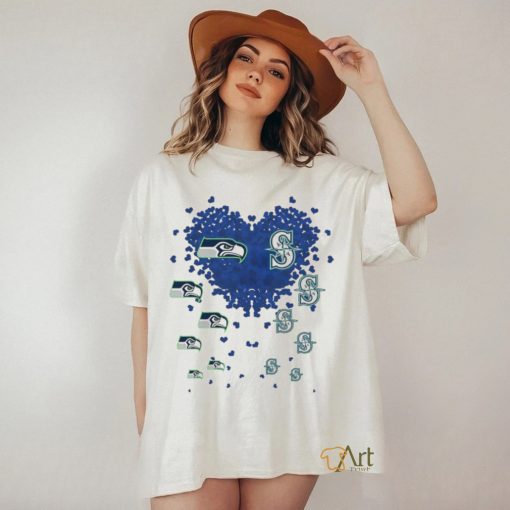 Hearts Seattle Seahawks And Seattle Mariners Shirt