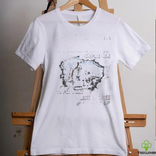 Heavy equipment operator using a high school diploma your college degree shirt