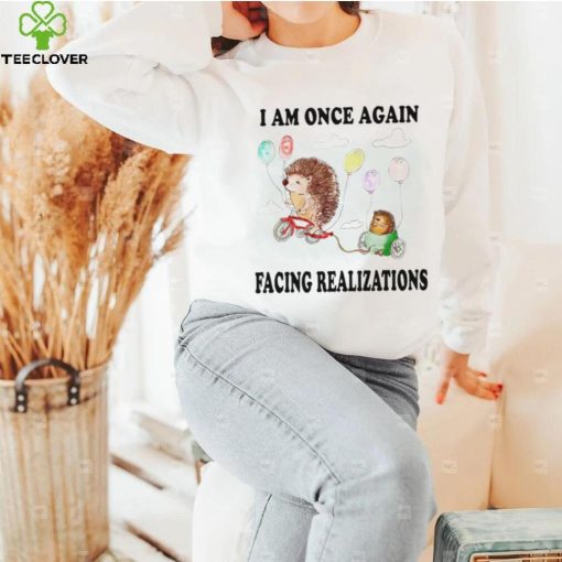 Hedgehog with balloon I am once again facing realizations hoodie, sweater, longsleeve, shirt v-neck, t-shirt