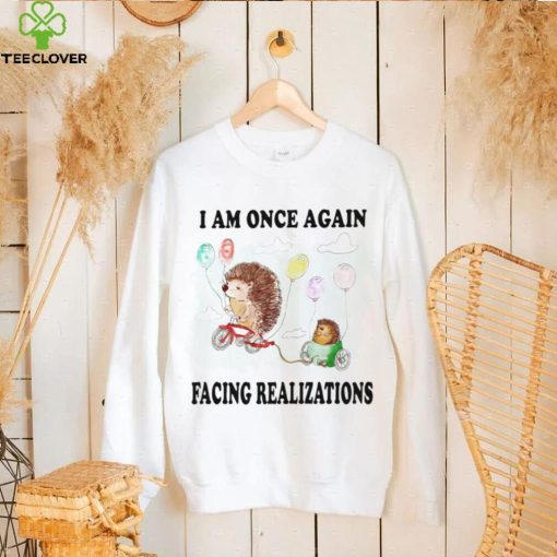 Hedgehog with balloon I am once again facing realizations hoodie, sweater, longsleeve, shirt v-neck, t-shirt