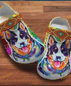 Heeler Dog Watercolor Painting Clog