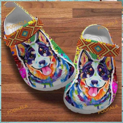 Heeler Dog Watercolor Painting Clog